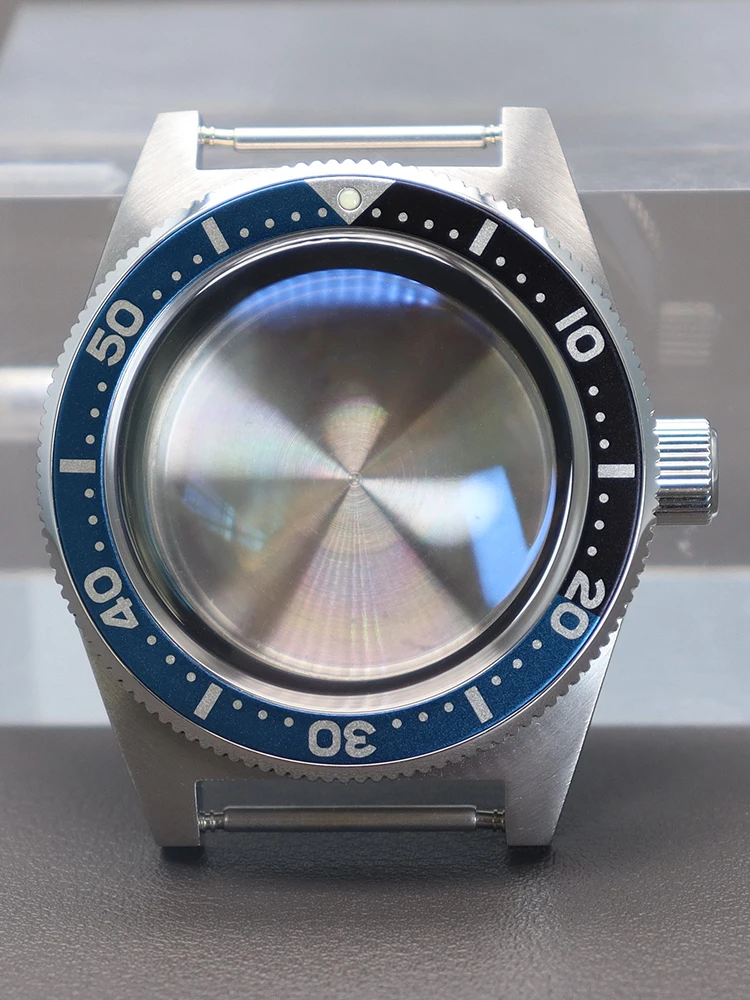 Premium Silver 40mm Diving Watch Case with Alloy Bezel and AR Sapphire Glass