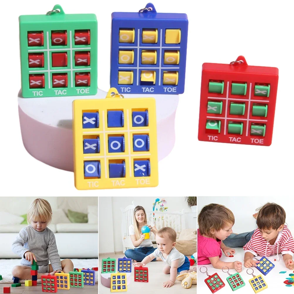 Tic Tac Toe Game Keychain with Key Ring Tic Tac Toe Keyholders Colourful Portable Birthday Party Gift for Kids