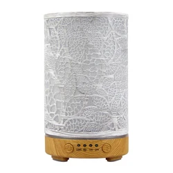Aromatic Ultrasonic Diffuser with LED Lights and Timer Function - 100ml Capacity - EU (E - light wood grain)