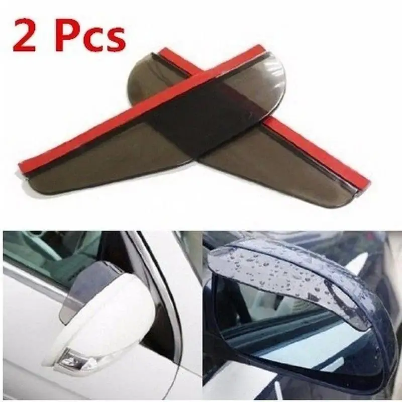 2pcs/Set Universal Flexible PVC Rearview Mirror Rain Shade Car Back Mirror Eyebrow Rain Cover Car Acc Rainproof Blades Tools