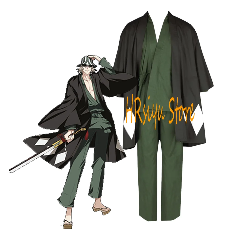 

Anime Cosplay Kisuke Urahara Costume Full Set Kimono Outfits with Hat for Mens/women