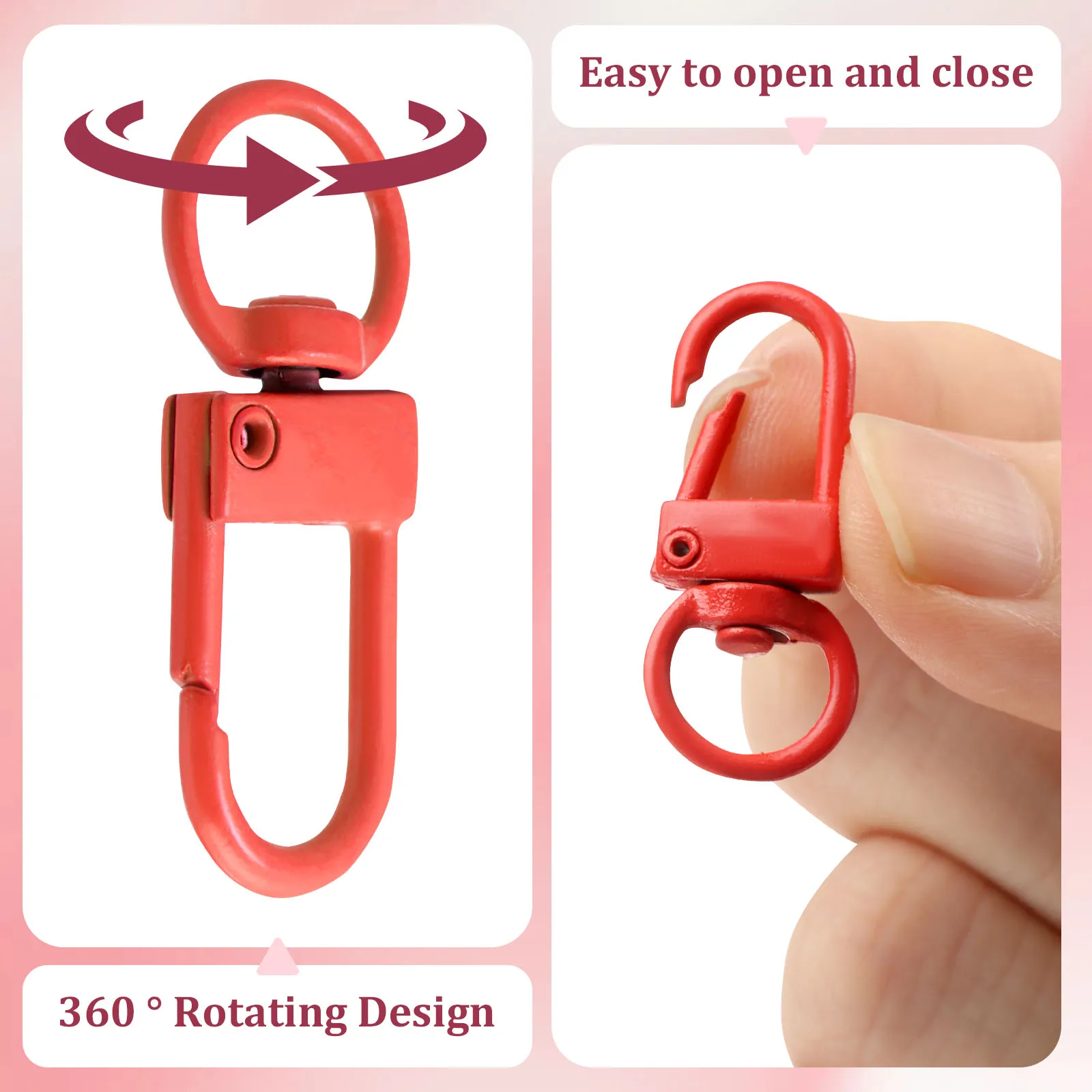 180/100Pcs Keychain Hooks Metal Swivel Lobster Claw Clasp for DIY Craft Jewelry Making Multi Color Swivel Clasp Lanyard Keychain