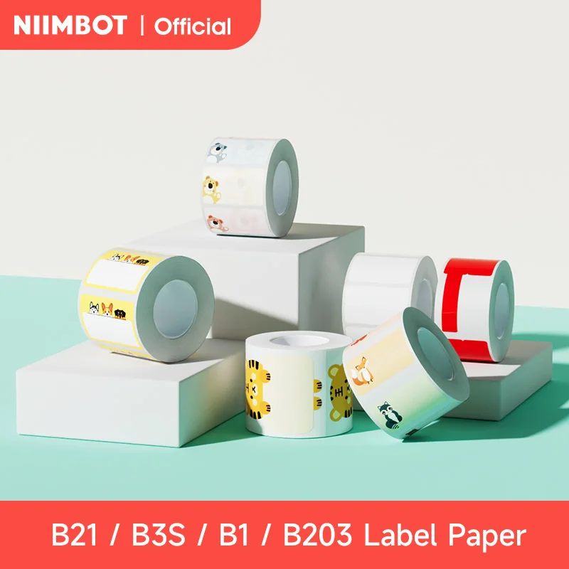 Niimbot-etiqueta Impressora Portátil Inteligente Etiqueta Colorida Impermeável Cablelabel Tag Auto-adesivo Tag Comercial B21 B3s b1 B203 Roll