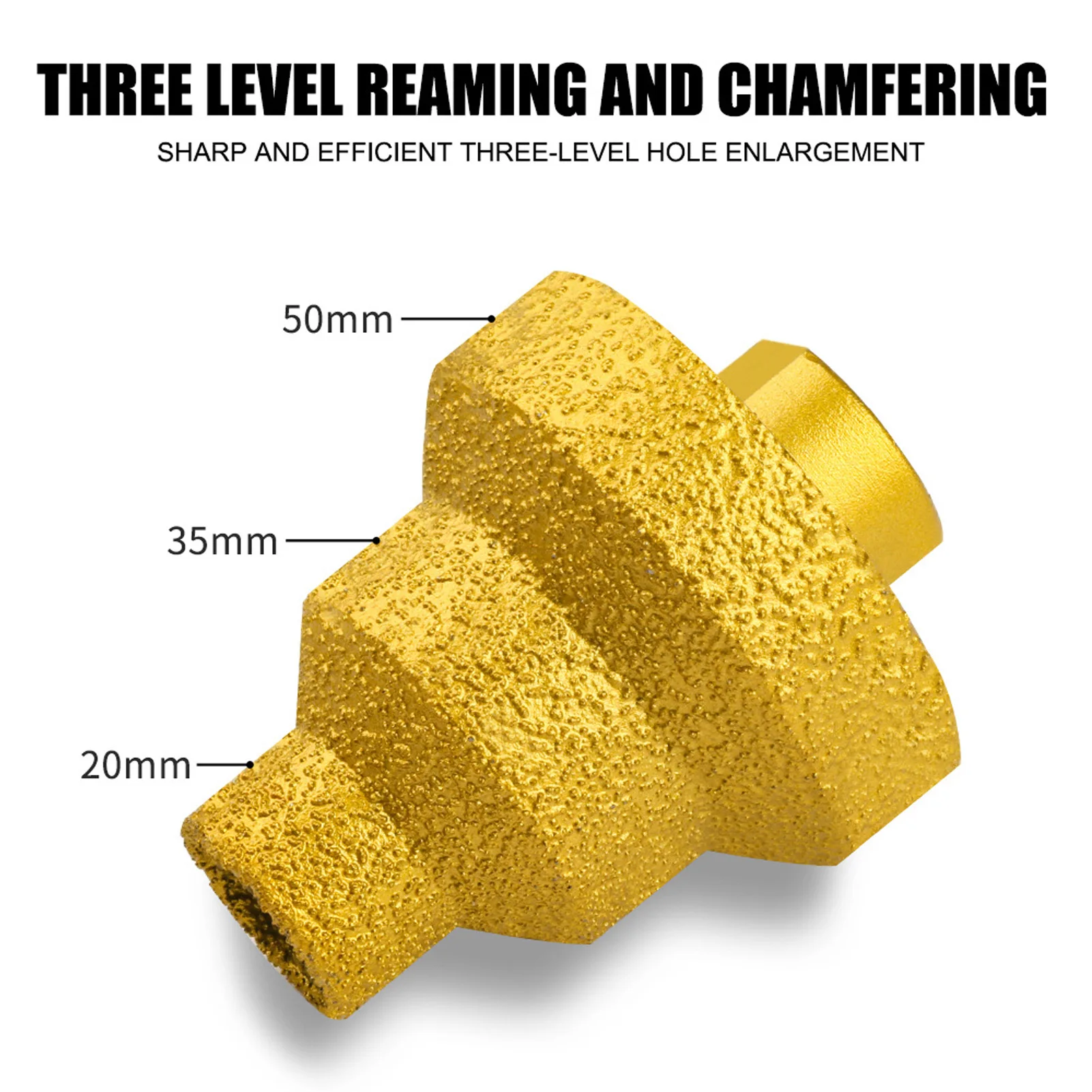 Brazed Reamer Chamfering Drill Bit Wet and Dry Use High Efficiency Stable Reaming 20mm 35mm 50mm for Granite Quartzite