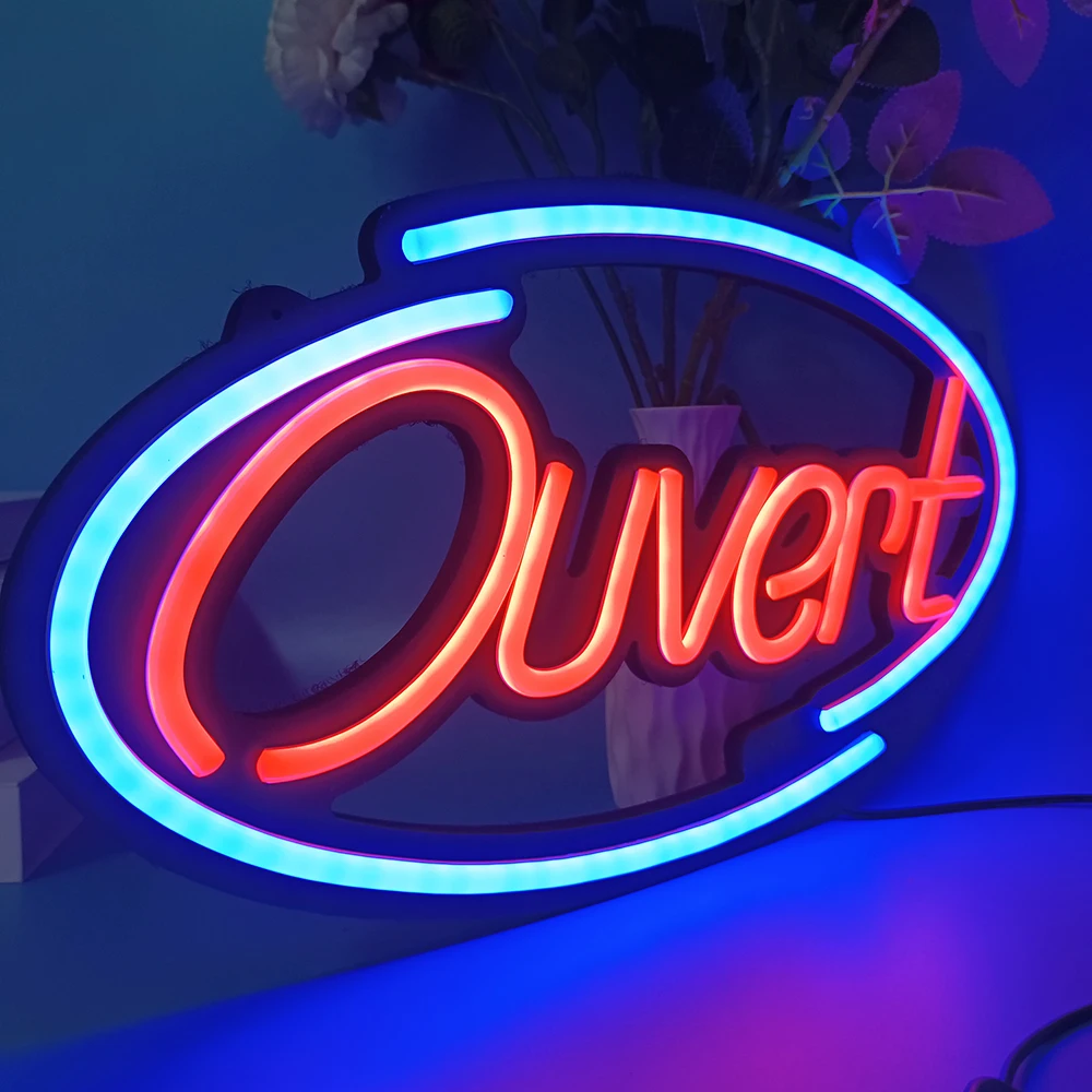 Neon light - Ouvert stock image. Image of glowing, message - 286905671