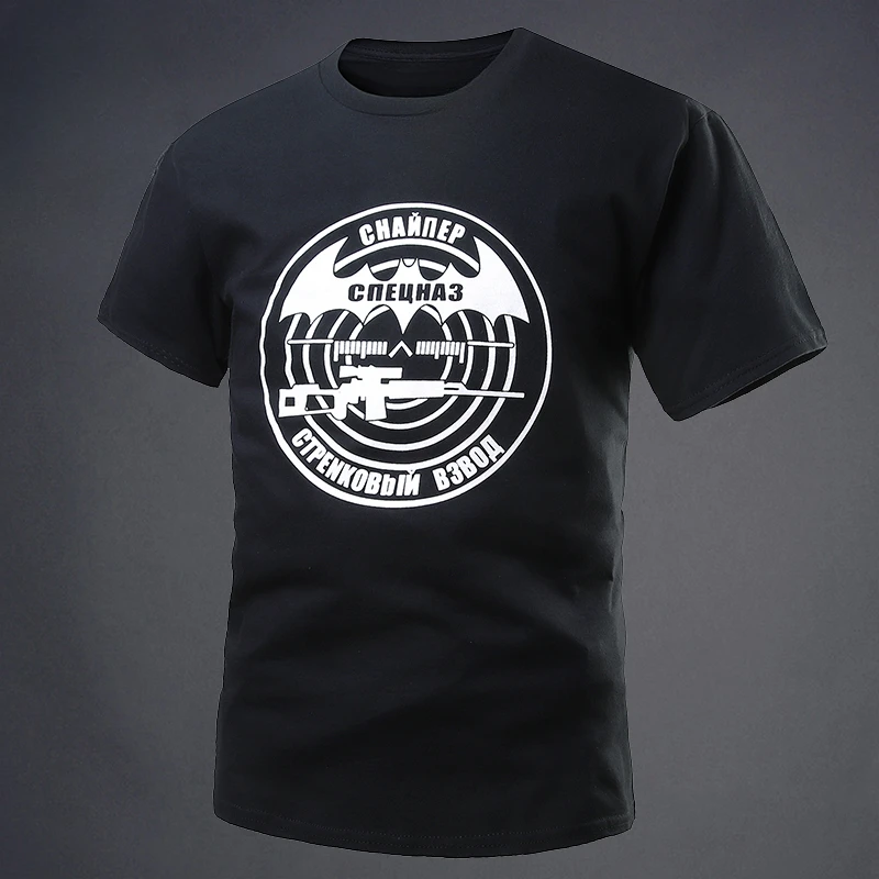 new Army Fan T-shirt Men's outdoor short sleeve tactical T-shirt Alpha Sniper tactical Army fan short sleeve