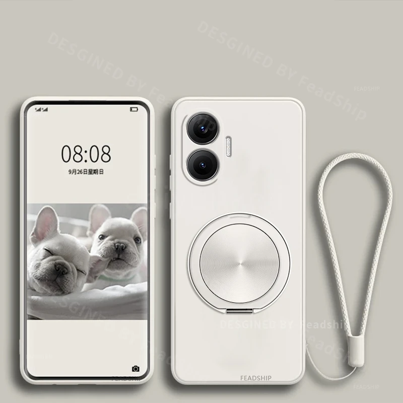 Silicone Phone Case with Magnetic Holder and Screen Protector Film