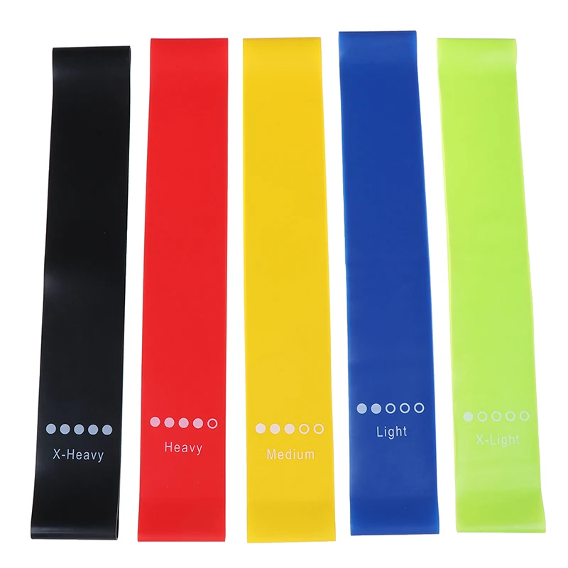Yoga Resistance Rubber Bands Indoor Outdoor Fitness Equipment 0.35mm-1.1mm Pilates Sport Training Workout Elastic Bands 5 Colors fitness resistance band fitness accessories
