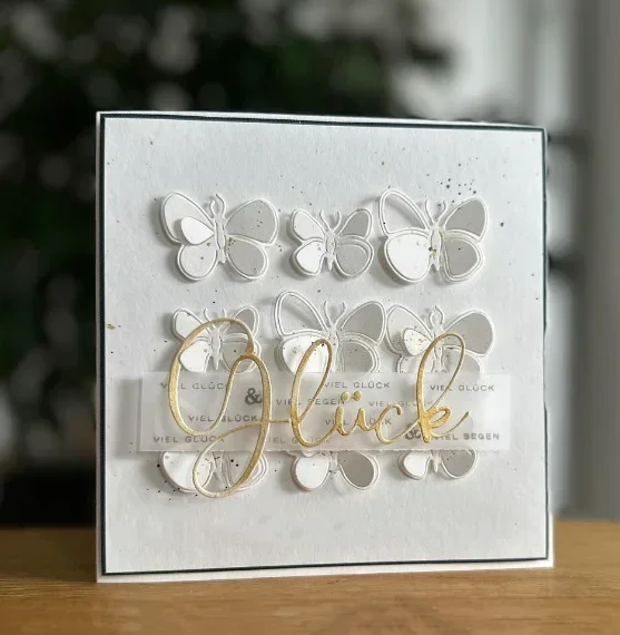 Mmao Craft Metall-Stanzformen, Schneidformen, Gluck-Buchstaben, Scrapbook-Papier, Bastelmesser, Schablonen, Stanzschablonen