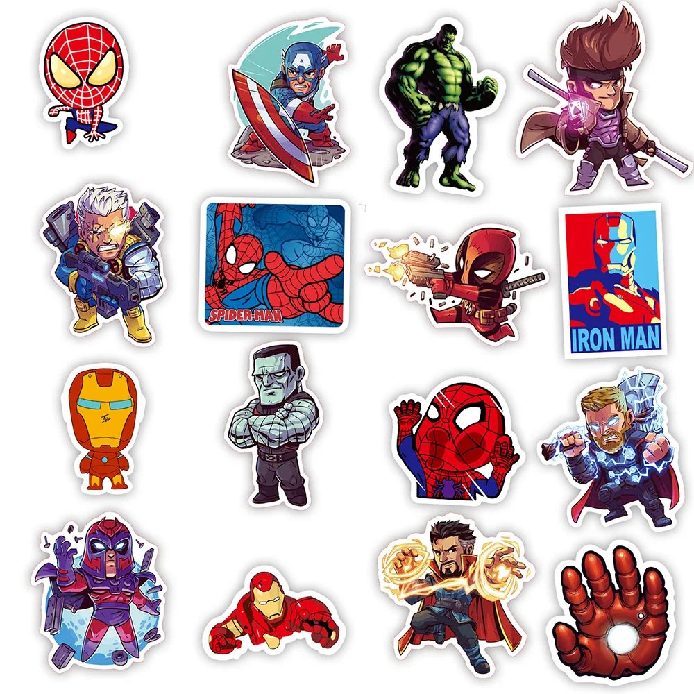 10/30/50/100pcs Disney Marvel Vintage The Avengers Super Hero Anime Stickers Cartoon Decal Laptop Car Motorcycle Funny Sticker images - 6