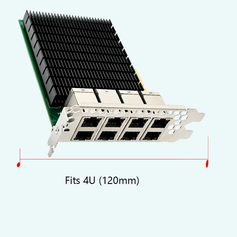 인텔 I350AM4+듀얼 브래킷 1Gbps 고속 비전 캡처 서버 PC NIC용 8포트 기가비트 이더넷 PCIe x4 RJ45 네트워크 카드