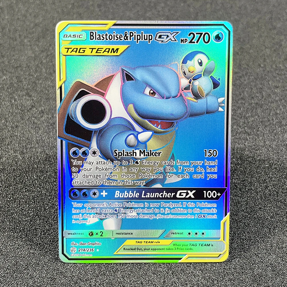  PROXY 카드 태양 및 달 우주 이클립스 (CEC) Blastoise & Piplup-GX Charizard & Braixen-GX 포일 TCG 카드 게임 컬렉션 PTCG