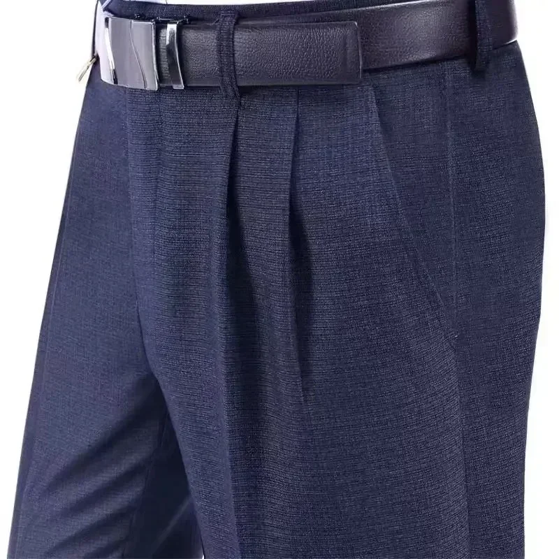 Men Pants Stretch Pants Business Pants Suit Pants High Elastic Trousers for Men Business Formal Dress Pants Casual Slim Office Social Suit Pants Streetwear Costume Homme D92