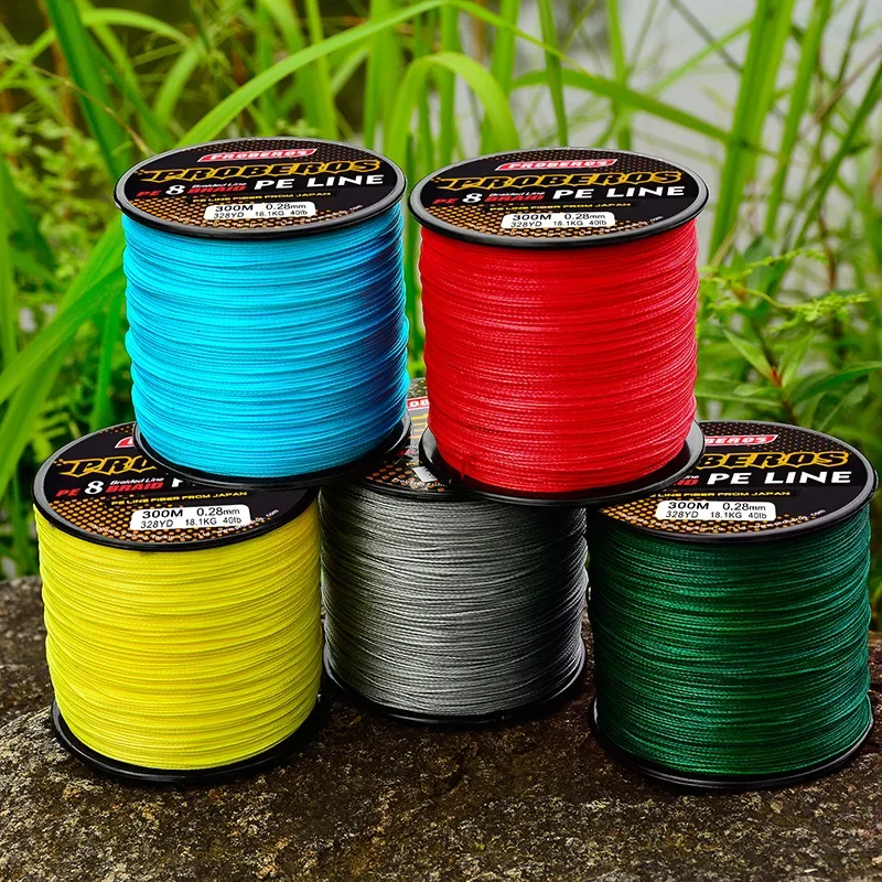 

Super Strong Fishline 300M 6-300LB PE Wire Weaved Unfade Yarn Cord Multifilament Line X8 Strands Anti-entanglement Fishing Line