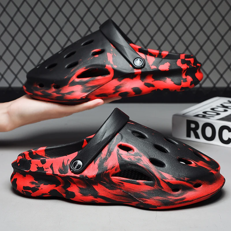 

2023 New Arrival Casual Beach Sandals Men's Clogs Summer Hole Shoes for Men Slippers Breathable Non-slip Mules Male Garden Shoes