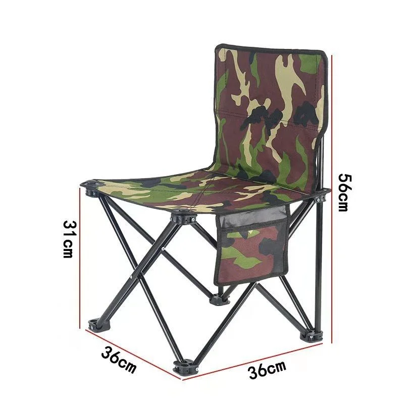 Camouflage Lightweight Stainless Steel Portable Fishing Chair