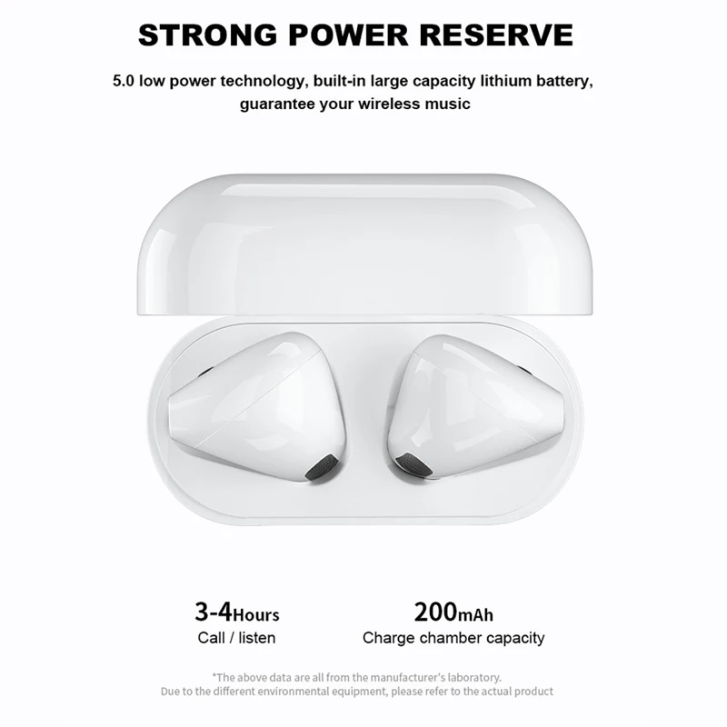 Pro4 True Wireless Earbuds Bluetooth 5.0 Headphones Sport Music Earphones with Mic Deep Bass Waterproof Noise Cancelling 3