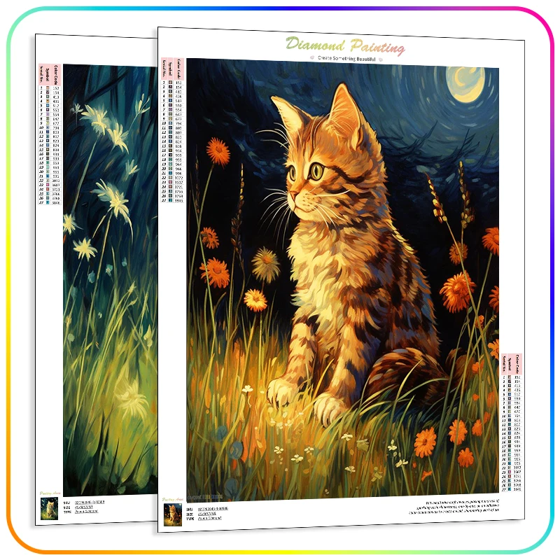 

RUOPOTY 5D Diamond Painting Kit Full Square Drill Animals Forest Cat Flower Arts Crafts Diamond Mosaic Unframe Living Room Decor