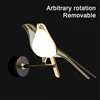 Nordic LED Golden Bird Wall Lamp Parlor Bar Bedside Hanging Light Novelty Rotatable Wall Lamp Bedroom Bedside Indoor Sconce 3