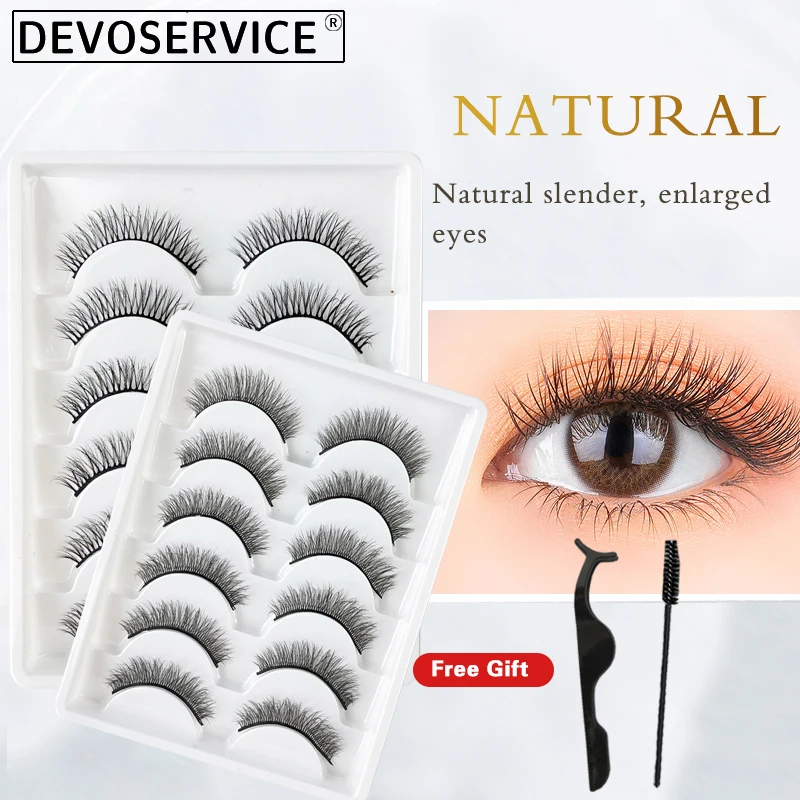 

Devoservice Lashes 6/10Pairs 3D Natural Mink Lashes Dramatic False Eyelashes Faux Cils Makeup Wholesale Fake Eyelash Extension