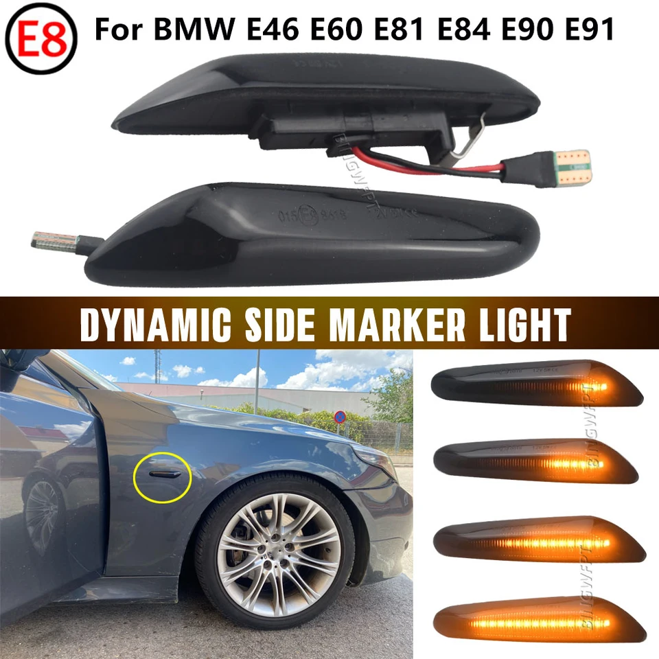 Fouedy Blinklicht Dynamic Turn Signal - Seiten Kotflügel Leuchten Für BMW Serie