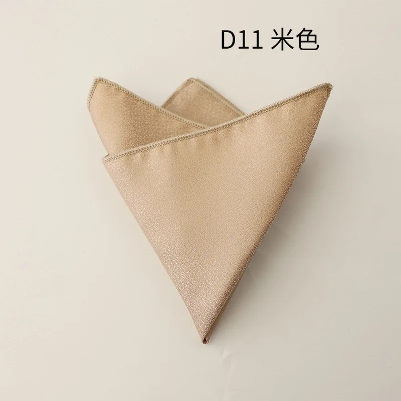 2026 Spring Summer Solid White Pocket Square Mens Polyester Jacquard Green Brown Handkerchief Groom Wedding Shirt Accessories