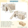 Wood Loft Bed with Slide, Ladder,  Loft Bed for Girls & Boys, Children Beds 4