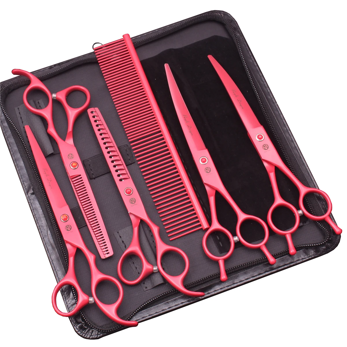 Dog Grooming Scissors Purple Dragon Stainless Straight Shears Hairdressing Curved Scissors Pet Thinnning Shears Chunker Z3102 hairdressing scissors,dog grooming scissors,hair trimmer scissors