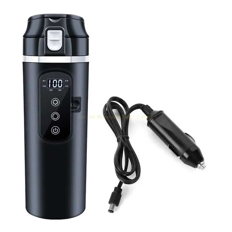 12V/24V 자동차 가열 컵 디지털 여행 커피 머그잔 따뜻한 전기 워터 컵