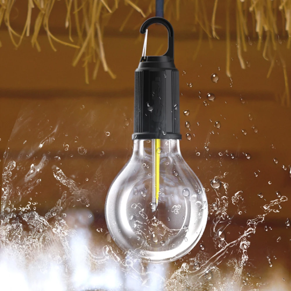 휴대용 캠핑 조명 작업 스포트라이트, USB 충전식 LED 캠핑 램프, 후크 포함, 400mAh, 100LM, 3 가지 모드 야외 조명