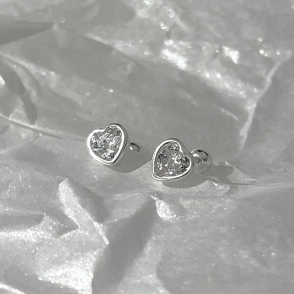 Tragus Helix Piercing Herz Ohrringe für Frauen Einfache Rosa Blau Zirkon Silber Farbe Daith Lobe Ohr Stud Knorpel Schmuck KAE312 – Detail 9