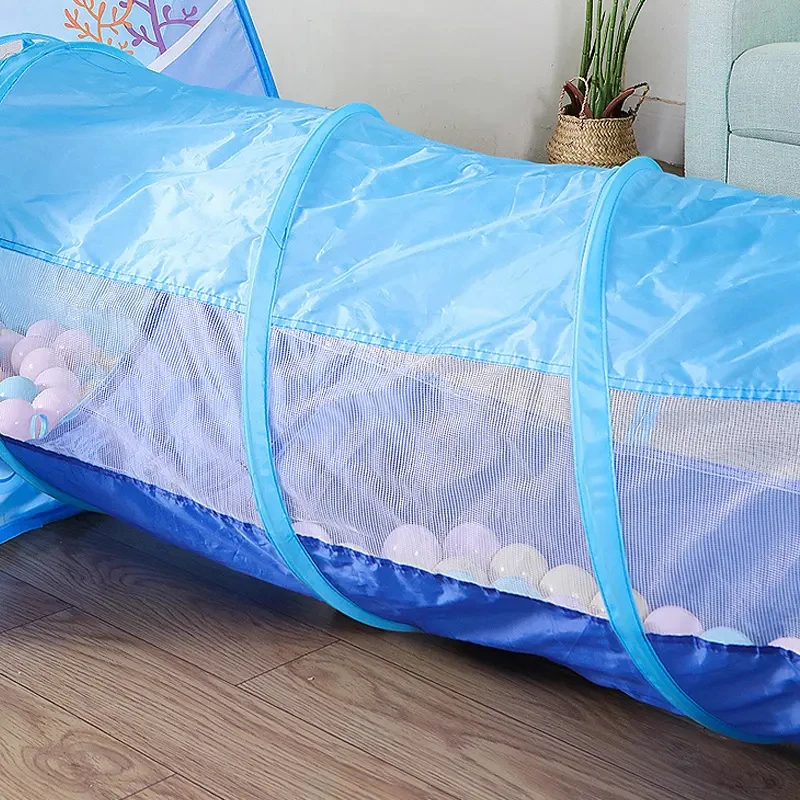 3 in 1 Portable Spaceship Tent Baby Tunnel Toy Tent Baby Balls Pool Wigwam for Children Campaign Tent Baby Playpen 6