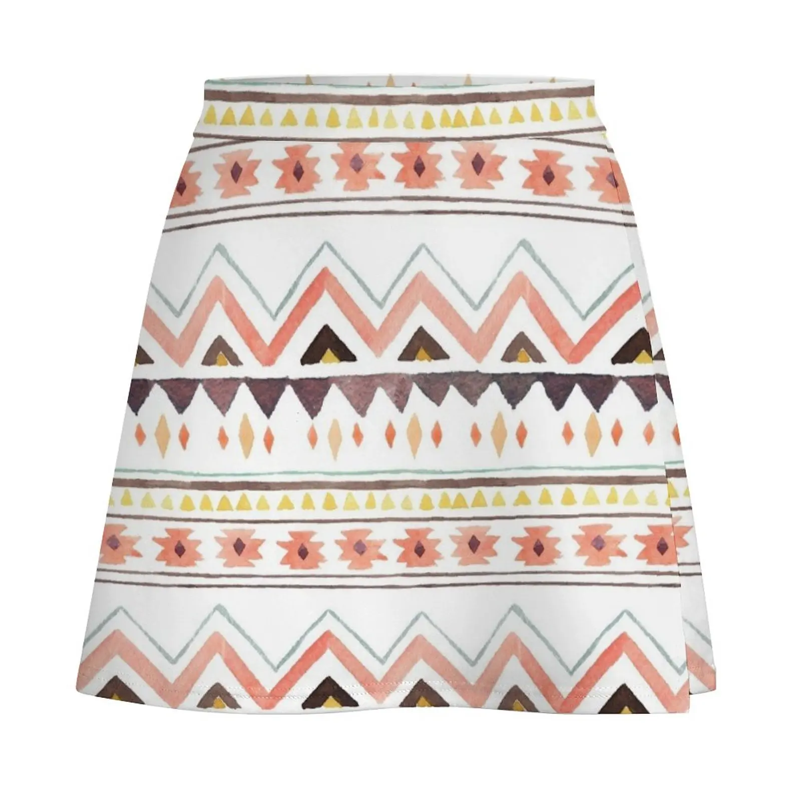southwest inspired pattern in white Mini Skirt clothing women summer 2024 japanese fashion elegant social women's skirts