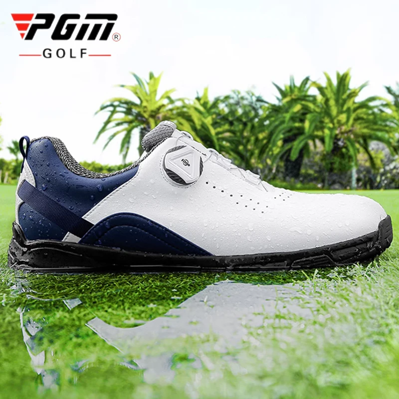 PGM New Men Golf Shoes Golf Waterproof Anti-slip Shoes Male Lightweight Breathable Sports Sneakers Outdoor Knob Buckle Footwear 4