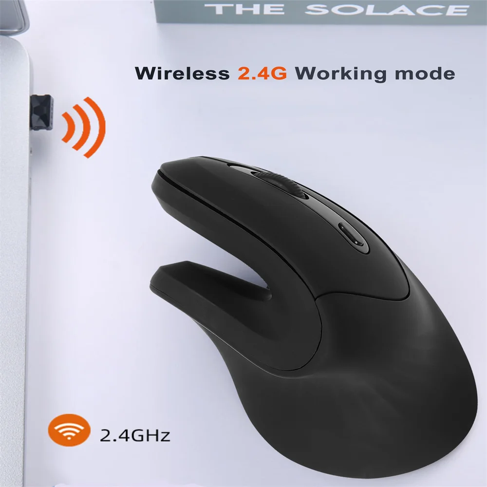 Rato Vertical Ergonômico 2.4ghz sem Fio Recarregável Gaming Mause Ratos Usb Óptico com Fio Mouse para Computador Portátil Computador Computador Escritório - Imagem 3