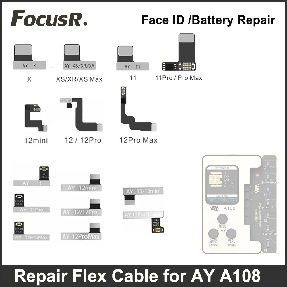 Ay A108 Dot Matrix Repair Battery Flex Cable Per Iphone X Xs Xr 11 12 Mini 13 Pro Max Read Write Face Id No Welding Flat Tools
