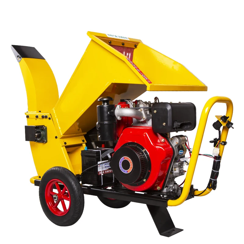 Electric Start Diesel Engine Wood Chipper Shredder,chipping Shredding