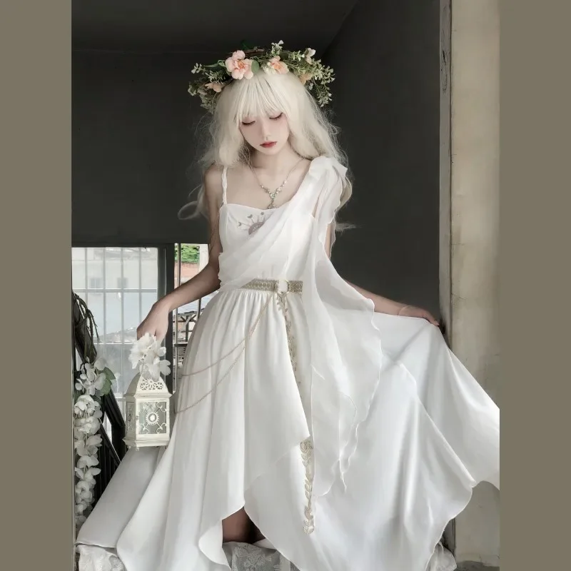 New Studio Original Design Tears of Themis Lolita Greek Wandering Style Irregular Skirt Dress Lolita Blouse Victorian Dress