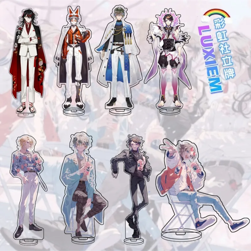 Anime Luxiem Vtuber Figure Supporto Acrilico Shu Mysta Luca Ike Vox Character Desk Decor Fan Gifts Cosplay Hot Portachiavi