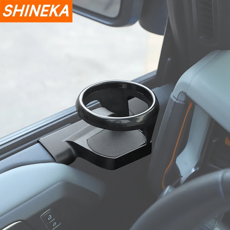 SHINEKA 자동차 앞문 워터 컵 전화 홀더 Ford Bronco 2021 2022 2023 2024 Up 음료 홀더 마운트 주최자 액세서리