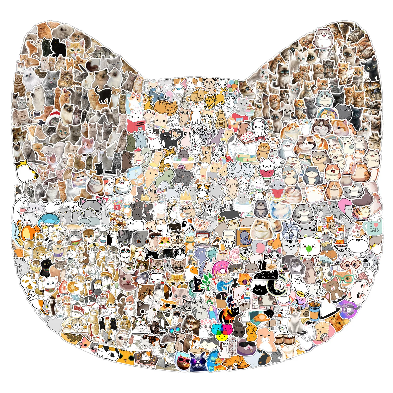 Nuovi Adesivi Per Gatti 2024 200 Fogli Per Telefono Cellulare Tazza D'Acqua Computer Laptop Decorazione Di Cancelleria Adesivi Per Gatti Carini Imperm