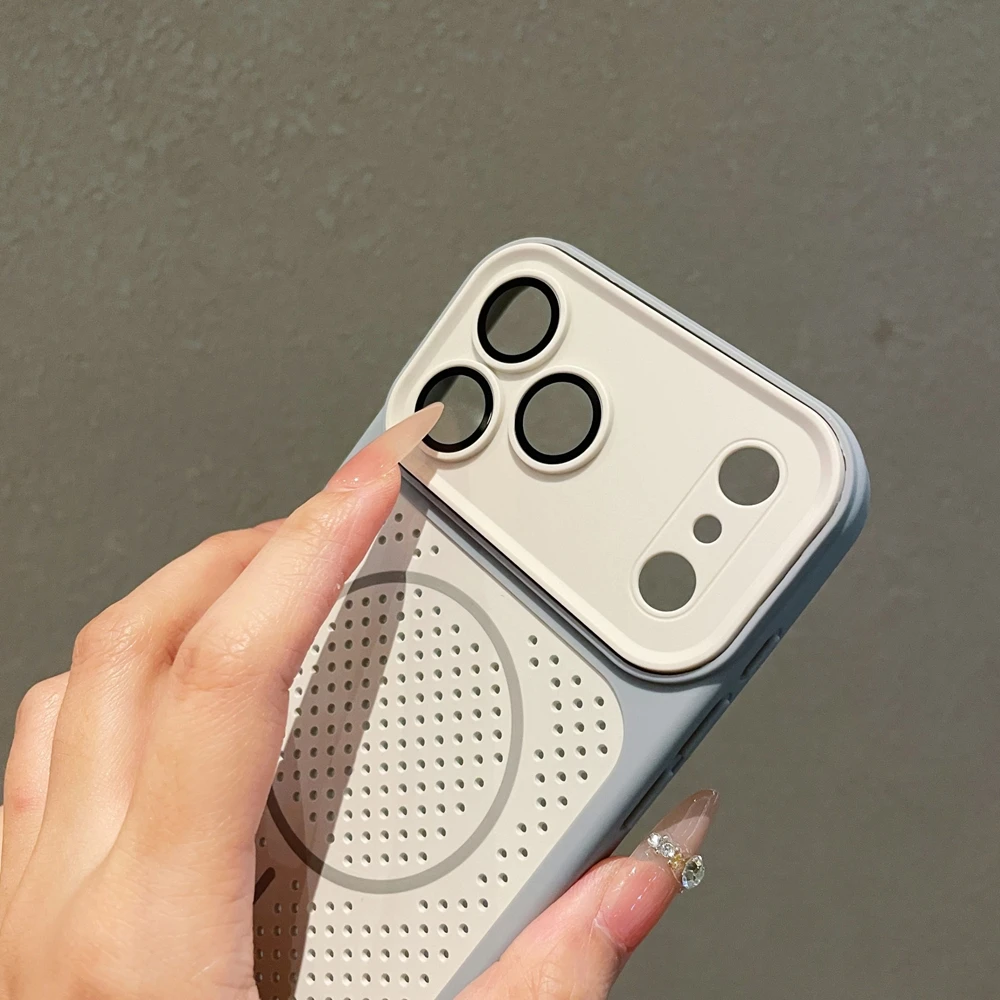 Breathable Grid Matte Magnetic Case with Cooling Heat Dissipation