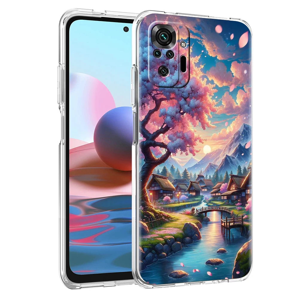 Pink Spring Cherry Blossoms Transparent Phone Case Cover