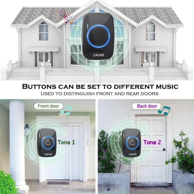 Home Wireless Doorbell 433Mhz Welcome Friend Smart Doorbell 300Meters Long  Distance 58 Songs 4 Level Volumes Door Chimes - AliExpress