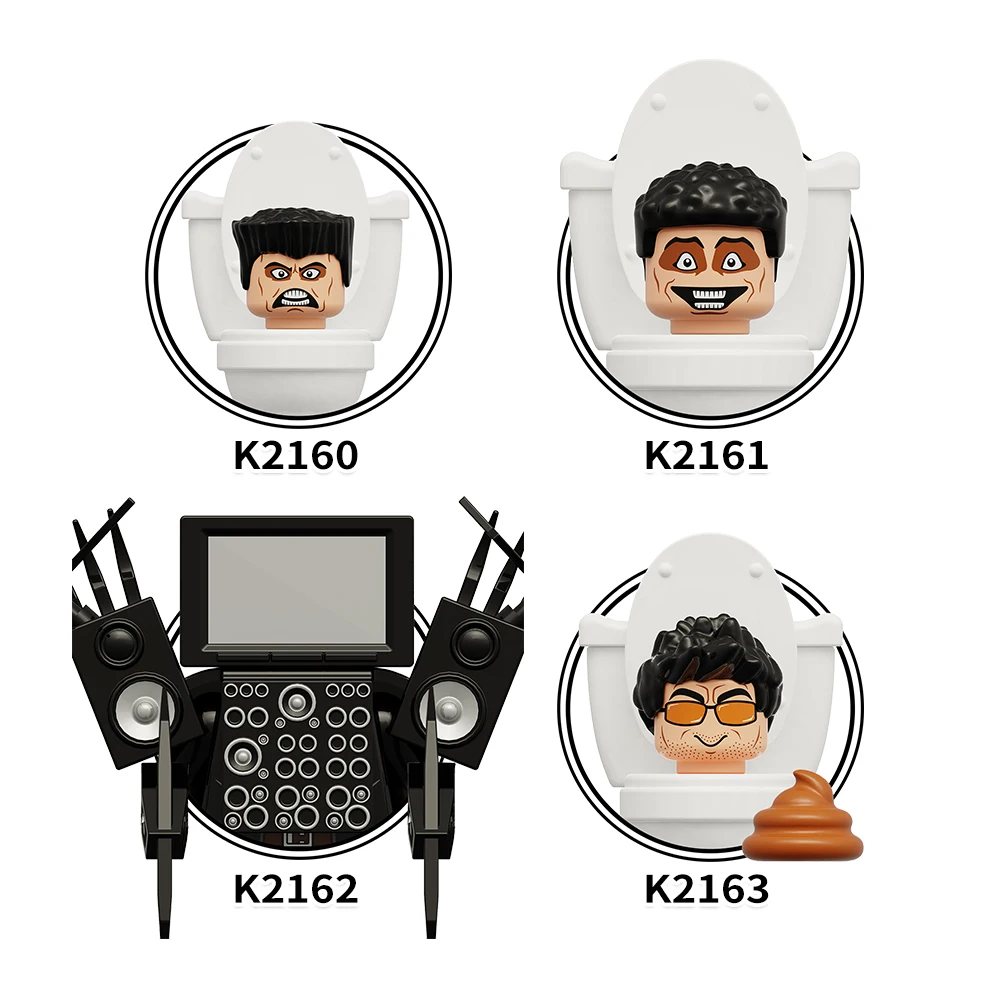 MOOXI Action Figures Parts Set MOC Bricks Skibidi Toilet Man DIY Building Block Education Toys For Children Figure Birthday Gift