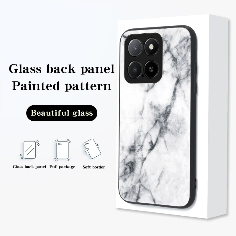 Marbling Tempered Glass Phone Case Cover