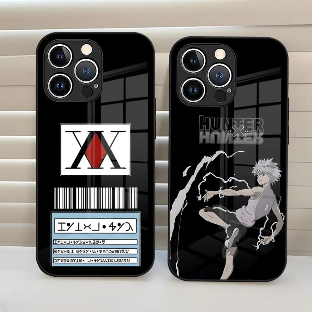 Hxh Hunter X Hunter License Phone Case Tempered Glass Back Cover For Iphone 15 Pro Max 14 Pro 12 11 13 Mini X Xr Xs 8 7 Plus Se