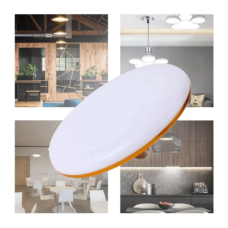 LED Bulb AC 220v E27 Base Household Energy Saving Lamp 12W Indoor Lighting Flying Saucer Light 6500k Ceiling Lamp Garage Light led lamp