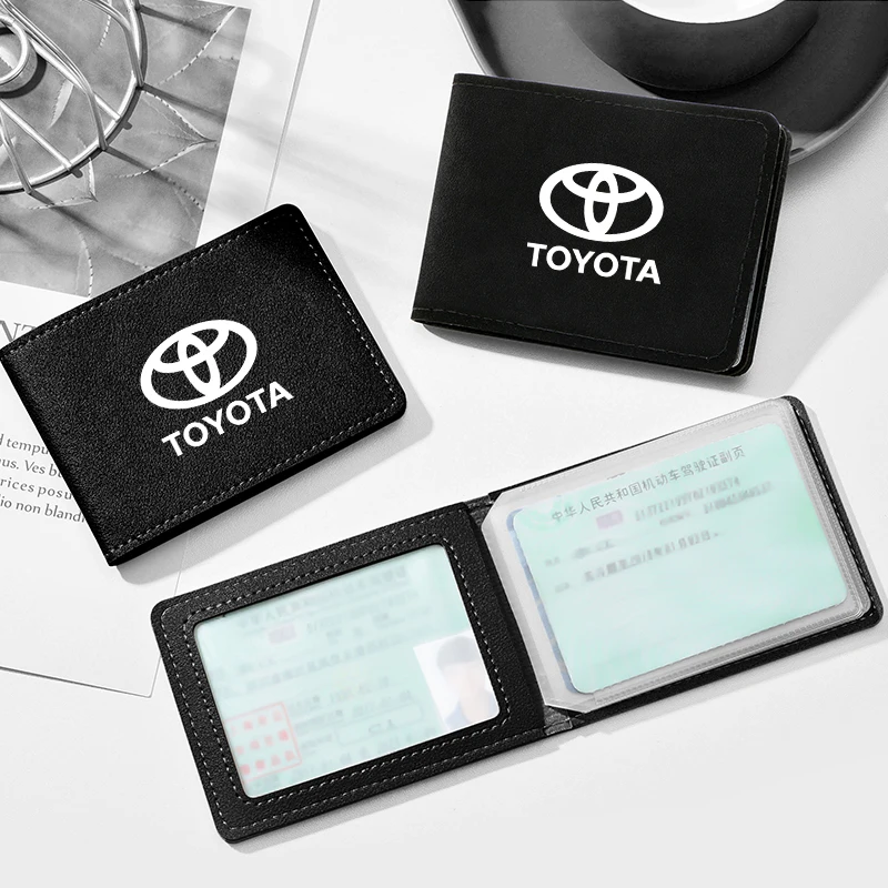 자동차 운전 면허증 커버 스웨이드 안티 퍼 자동차 운전 서류 케이스 도요타 C-hr Prado Rav4 Yaris Hilux 용 신용 카드 홀더
