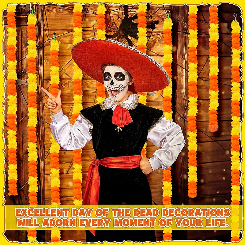 Fleurs Souci Artificielles TUZAZO - Lot De 50 Pièces Orange - Décoration Jour Des Morts Mexicain